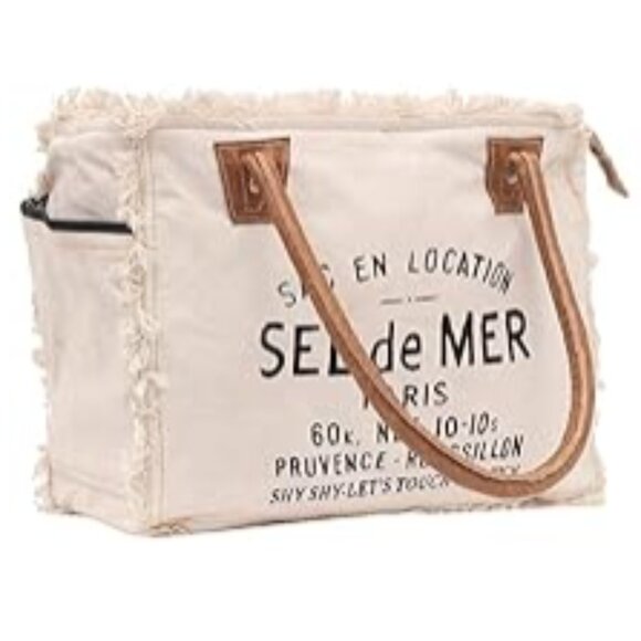 Canvas & Cowhide Tote Bag - Picture 4 of 16